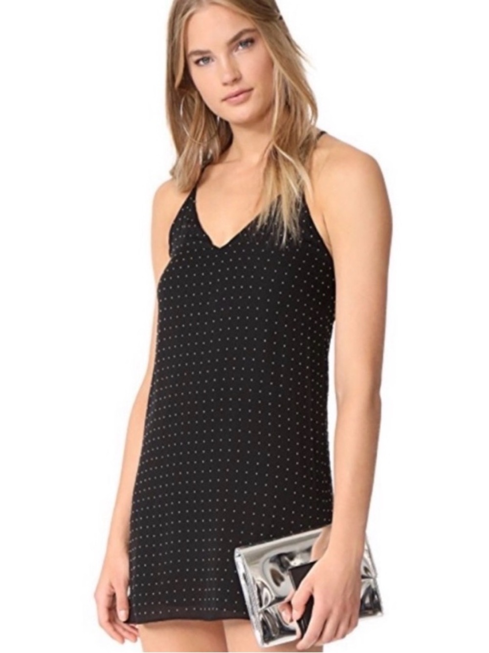 Alice + Olivia Black Studded Slip Dress / Size Medium/